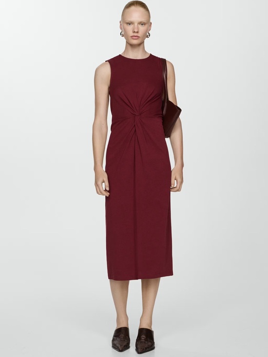 Mango Dresses & Skirts - MANGO MIDI-DRESS WITH DRAPED DETAIL
SIZE US 8 / EUR L